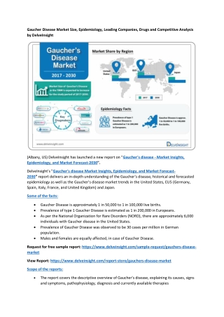 Gaucher Disease Market Size, Epidemiology, Leading Companies, Drugs and Competitive Analysis by DelveInsight