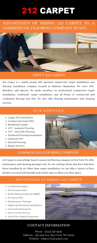Advantages of Hiring 212 Carpet as a Commercial Flooring Company in NYC