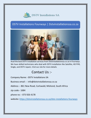DSTV Installations Fourways | Dstvinstallationssa.co.za