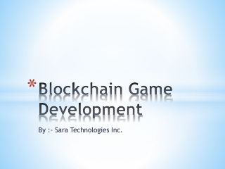 Blockchain Game Development