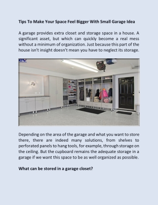 tricks to expand space in a small garage storage