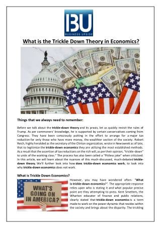 What is the Trickle Down Theory in Economics?