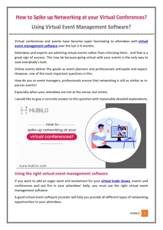 How to spike up networking at your virtual conferences using virtual event management software?