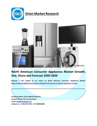 North American Consumer Appliances Market Research and Forecast 2020-2026