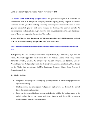 Global Lawn and battery Sprayer Market Research Report