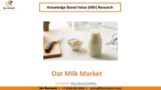 Oat Milk Market Size Worth $6.8 billion by 2026 - KBV Research