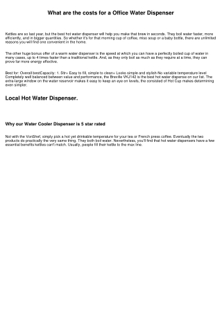 How to get Mains Water Dispenser