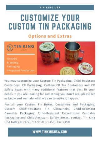Choose the Best Options to Customize Tin Containers | Tin King USA