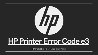 HP Printer Error Code e3 || How Fix HP Printer Error e3