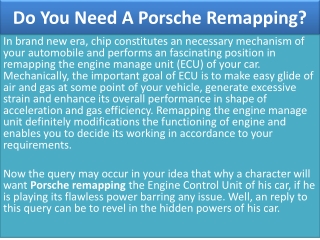 Do You Need A Porsche Remapping?