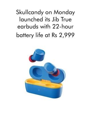 Skullcandy on Monday Launched Its Jib True Earbuds With 22-Hour Battery Life at Rs 2,999