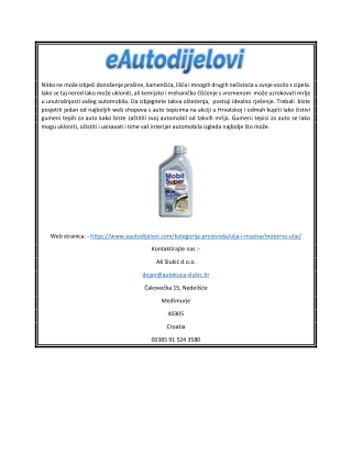 Kupi motorno ulje web shop Hrvatska | Eautodijelovi.com