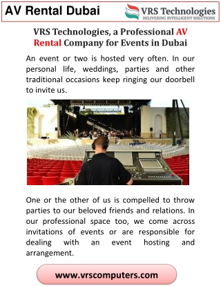 A Professional AV Rental Company for Events in Dubai