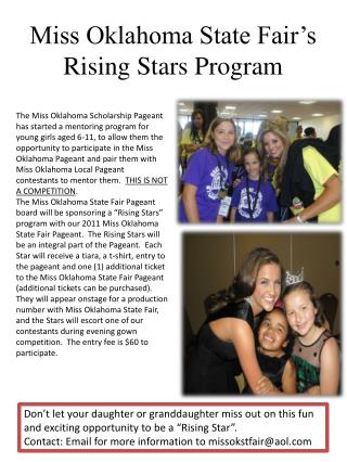 Miss Oklahoma State Fair’s Rising Stars Program