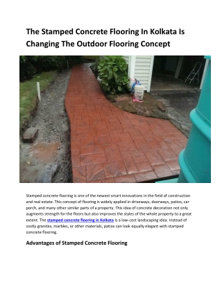 The Stamped Concrete Flooring In Kolkata Is Changing The Outdoor Flooring Concept
