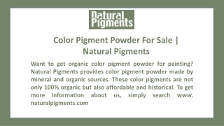 Color Pigment Powder For Sale | Natural Pigments