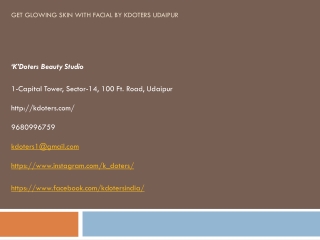Get Glowing Skin with Facial by KDoters Udaipur