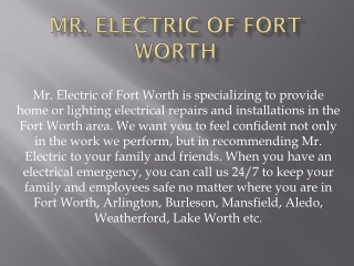 Mr. Electric of Fort Worth