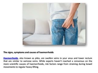 The signs, symptoms and causes of haemorrhoids