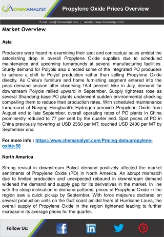 Propylene Oxide Prices, News, Demand and Supply | ChemAnalyst