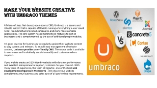 Make your Website Creative with Umbraco Themes