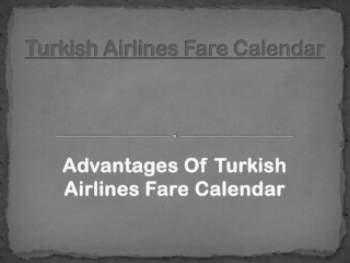 Turkish Airlines Fare Calendar