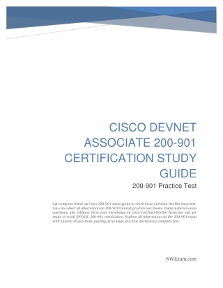 Latest Cisco DevNet Associate 200-901 Certification Study Guide