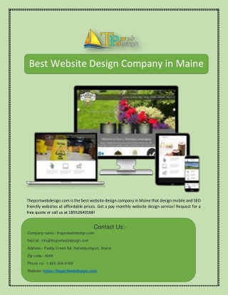 Best Website Design Company in Maine