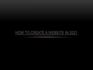 how to create a website in 2021