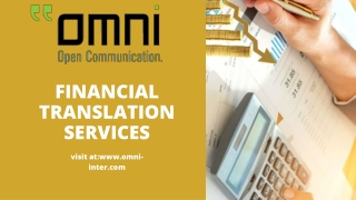 Best Financial Translations Services From Omni-Inter