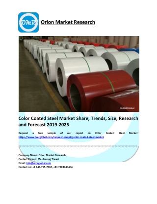 Color Coated Steel Market Research and Forecast 2019-2025