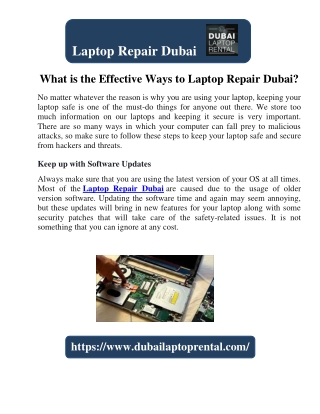 What is the Effective Ways to Laptop Repair Dubai?