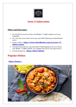 5% Off - Sector 17 Indian Cuisine Takeaway - Edwardstown Menu, SA
