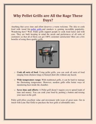 Why Pellet Grills are All the Rage These Days?