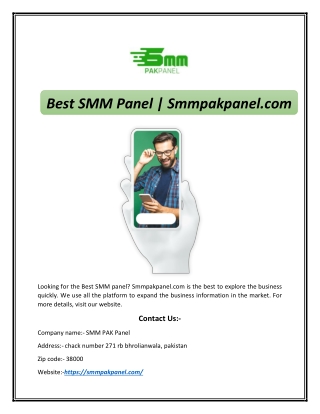 Best SMM Panel | Smmpakpanel.com