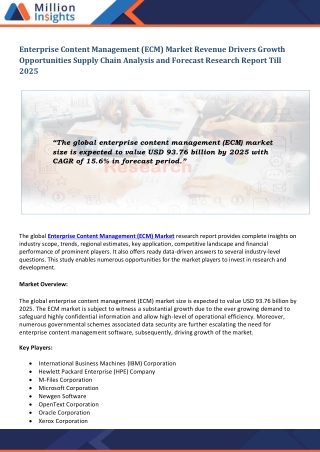 Enterprise Content Management (ECM) Market