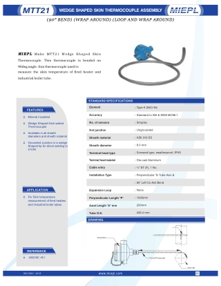 MTT21 Wedge Shaped Skin Thermocouple Assembly