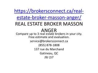 REAL ESTATE BROKER MASSON ANGER