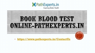 Book blood Test Online-Pathexperts.in