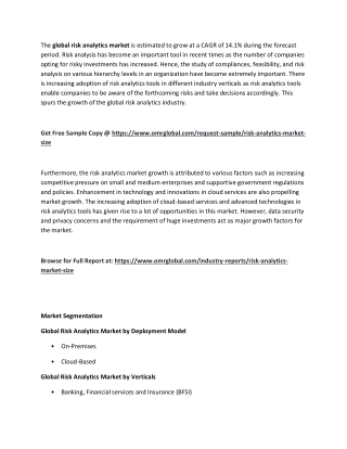 Global Risk Analytics Market  Size, Growth | Industry Analysis and Forecast 2019-2025