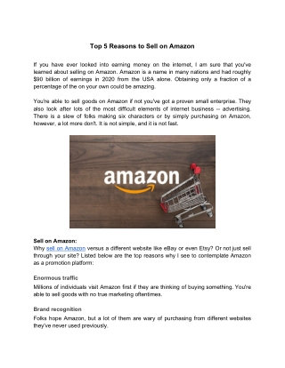 Top 5 Reasons to Sell on Amazon