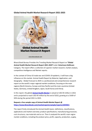 Global Animal Health Market Research Report 2021-2025