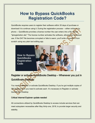 How to QuickBooks Registration Code Bypass Simply?