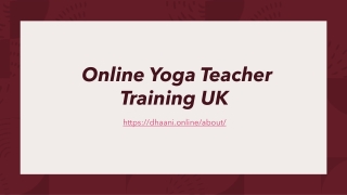 Online Yoga Teacher Training UK