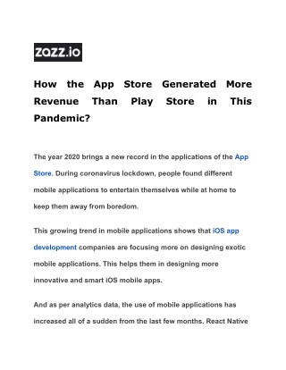 How the App Store Generated More Revenue Than Play Store in This Pandemic?
