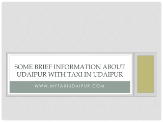 Some brief information about Udaipur with Taxi in Udaipur