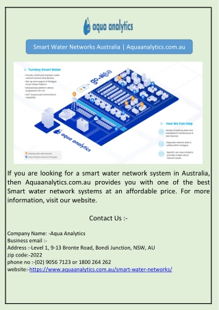 Smart Water Networks Australia | Aquaanalytics.com.au