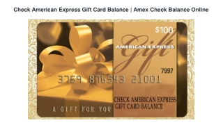 Check American Express Gift Card Balance | Amex Check Balance Online