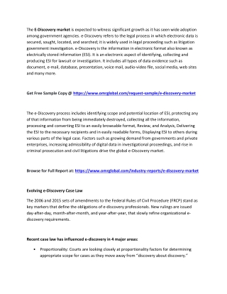 E-Discovery Market 2019 : Global Industry Analysis Report to 2025