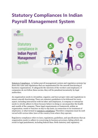 Statutory Compliances In Indian Payroll Management System